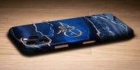Agate Design Decal Skin With Personalised Arabic Name Phone Wrap - Blue