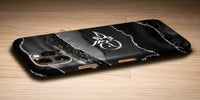 Agate Design Decal Skin With Personalised Arabic Name Phone Wrap - Black and Silver