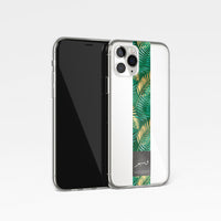 Tropical Green Stripe with Personalised Arabic Name Clear Phone Case