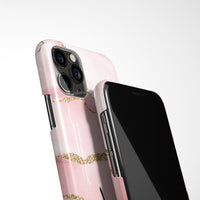 Agate Print with Personalised Name Phone Case - Blush Pink