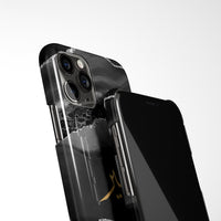 Agate Print with Personalised Name Phone Case - Black & Silver