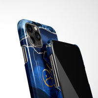 Agate Print with Personalised Name Phone Case - Blue