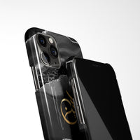 Agate Print with Personalised Name Phone Case - Black & Silver