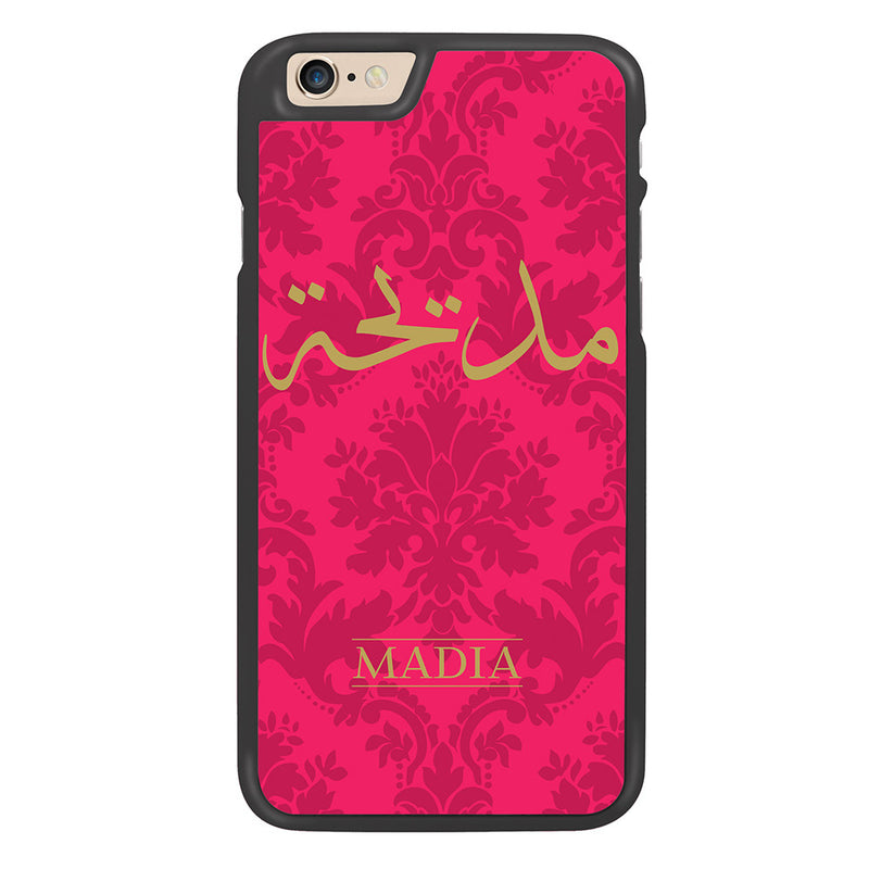 Pink / Gold Damask Personalized Arabic Calligraphy Text Designer Phone Case - Zing Cases
