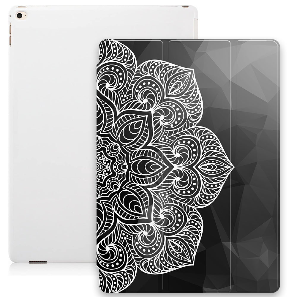 Geometric Mandala Smart Tablet Case - Black