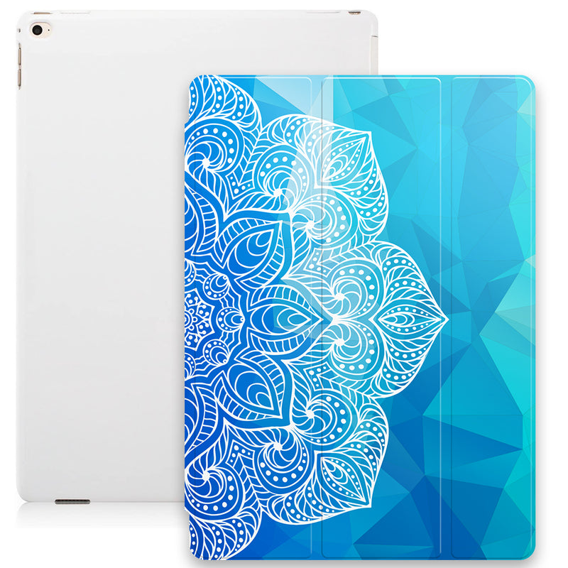 Geometric Mandala Smart Tablet Case - Blue