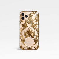 Damask with Personalised Arabic Name Clear Phone Case - Gold