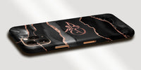 Agate Design Decal Skin With Personalised Arabic Name Phone Wrap - Black and Rose Gold