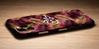 Gold and Pink Feather Decal Skin With Personalised Arabic Name Phone Wrap