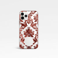 Damask with Personalised Arabic Name Clear Phone Case - Red