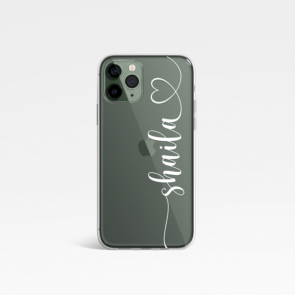 Swirly Personalised Name Clear Phone Case