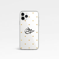 Golden Hearts with Arabic Signature Calligraphy Clear Phone Case