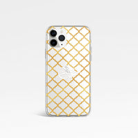 Moroccan Print with Arabic Signature Calligraphy Personalised Name Clear Phone Case