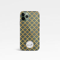 Moroccan Print with Personalised Arabic Name Clear Phone Case