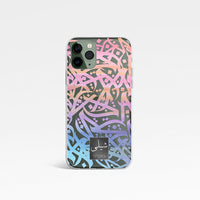 Pastel Rainbow Calligraphy by Zaman with Personalised Name Clear Phone Case