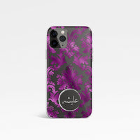 Damask with Personalised Arabic Name Clear Phone Case - Purple