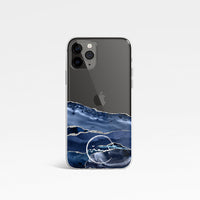 Agate with Personalised Name Clear Phone Case - Blue Half View
