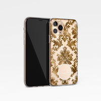 Damask with Personalised Arabic Name Clear Phone Case - Gold
