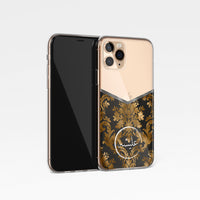 Damask V Shape with Personalised Arabic Name Clear Phone Case