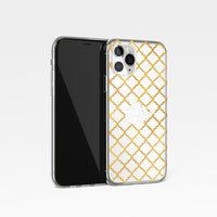 Moroccan Print with Arabic Signature Calligraphy Personalised Name Clear Phone Case
