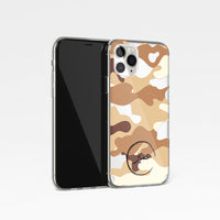 Camouflage With Personalised Name Clear Phone Case - Desert