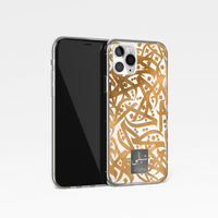 Metallic Gold Calligraphy by Zaman with Personalised Name Clear Phone Case