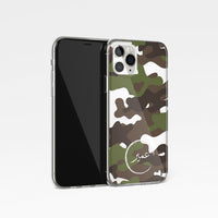 Camouflage With Personalised Name Clear Phone Case - Khaki