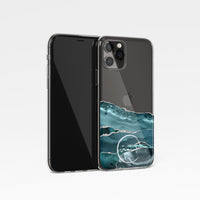 Agate with Personalised Name Clear Phone Case - Teal