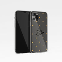 Golden Hearts with Arabic Signature Calligraphy Clear Phone Case