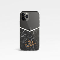 Black Marble with Personalised Arabic Name Clear Phone Case