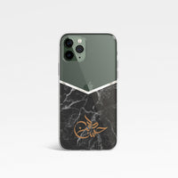 Black Marble with Personalised Arabic Name Clear Phone Case