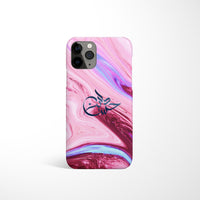 Marble with Personalised Arabic Name Phone Case - Bright Pink