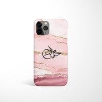 Agate Print with Personalised Name Phone Case - Blush Pink