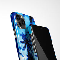 Blue Watercolour Palm tree with Personalised Arabic Name Phone Case