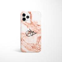 Marble with Personalised Arabic Name Phone Case - Pink