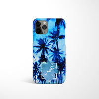 Blue Watercolour Palm tree with Personalised Arabic Name Phone Case