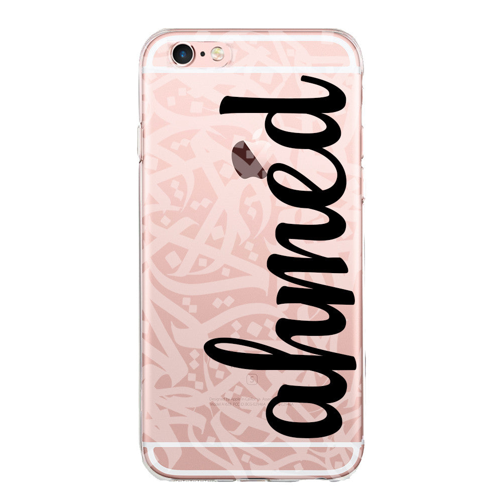 Personalised Name Clear Jelly Gel Case with Arabic Calligraphy by Zaman Arts