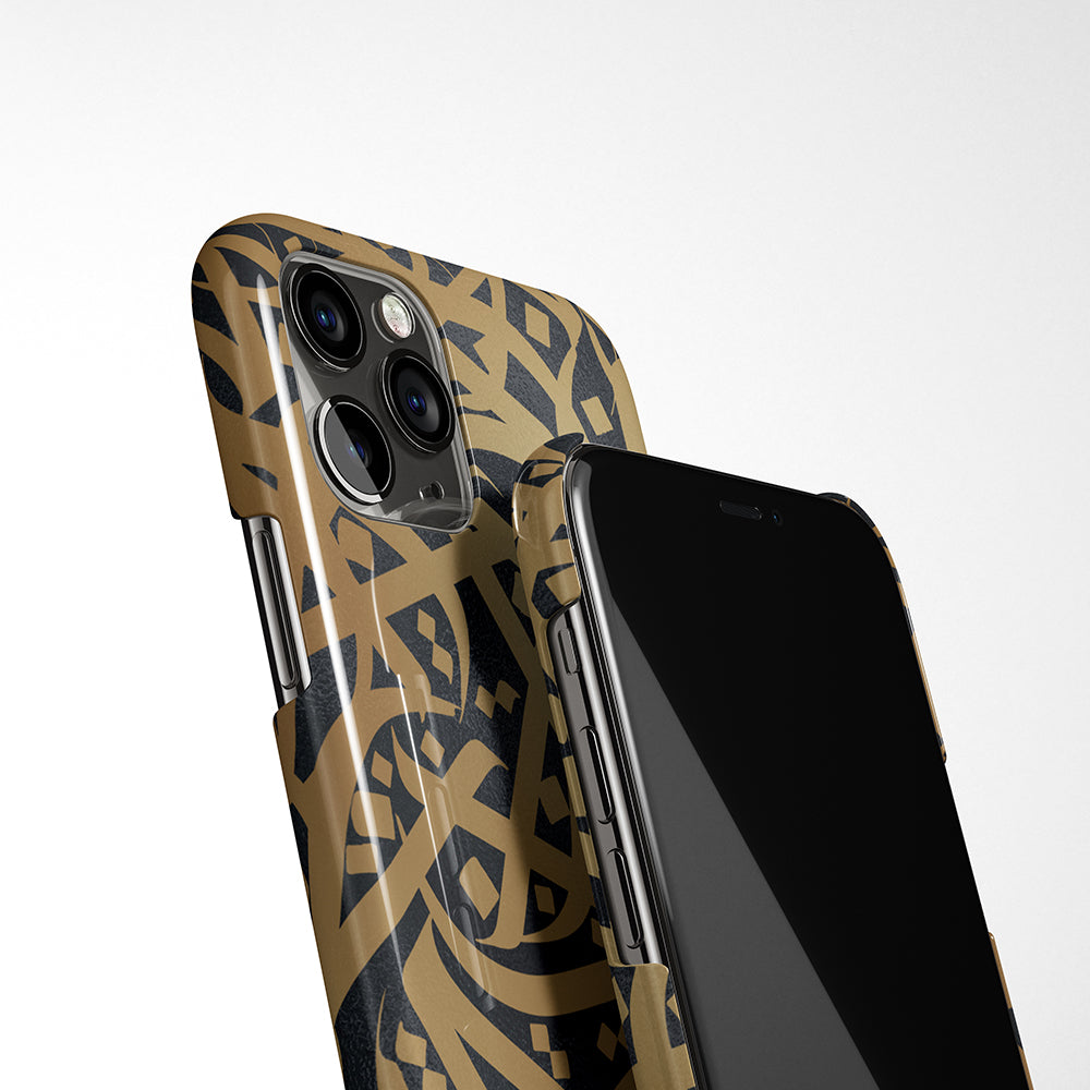 Arabic Calligraphy by Zaman with Personalised Name Phone Case - Black and Gold